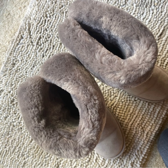 Lam Shearling Slate Grey Strappy Boots - Picture 5 of 9